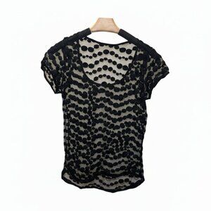 The Limited 1990s/Y2K Sheer Black Polka Dot Top